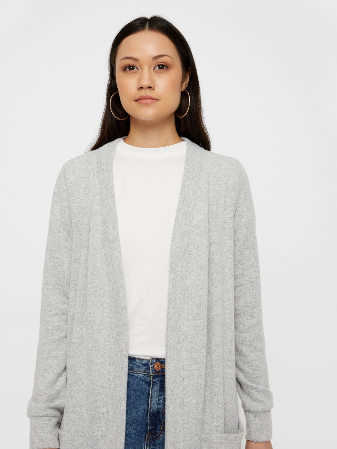 NMCITY Cardigan - Light Grey Melange