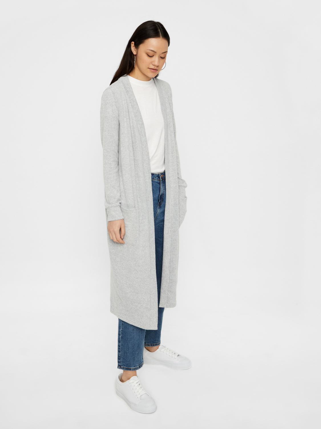 NMCITY Cardigan - Light Grey Melange